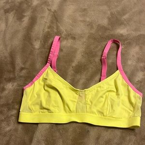 Cute yellow and pink bralette by closie. M and L